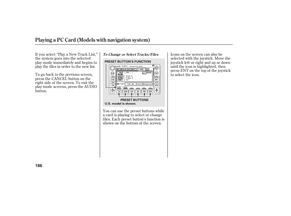 Playing a pc card (models with navigation system) | HONDA 2011 Civic Coupe User Manual | Page 192 / 402