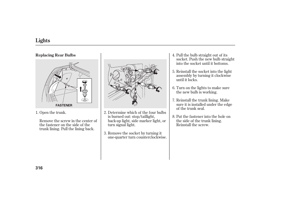 Lights | HONDA 2011 Civic Coupe User Manual | Page 322 / 402