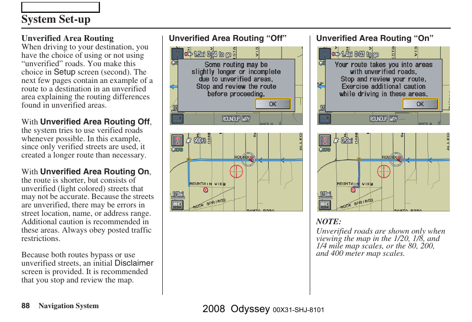 System set-up, 2008 odyssey | HONDA 2008 Odyssey Navigation User Manual | Page 88 / 148