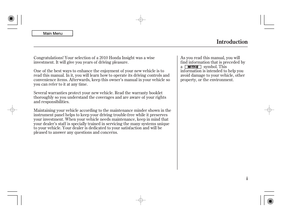 HONDA 2010 Insight User Manual | 450 pages