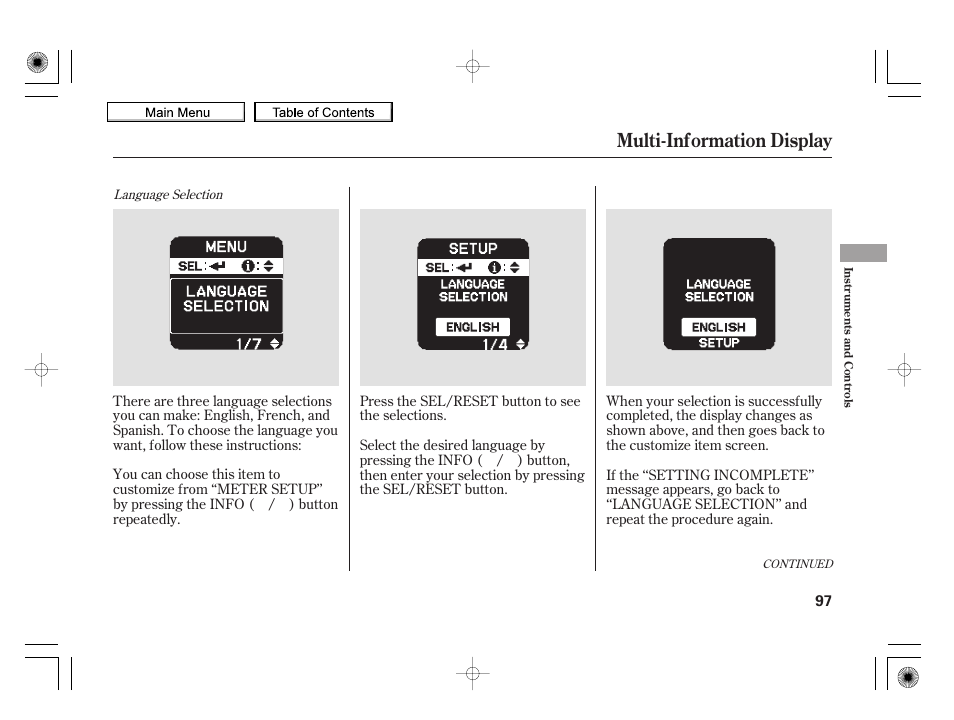 Multi-information display, 2010 insight | HONDA 2010 Insight User Manual | Page 100 / 450