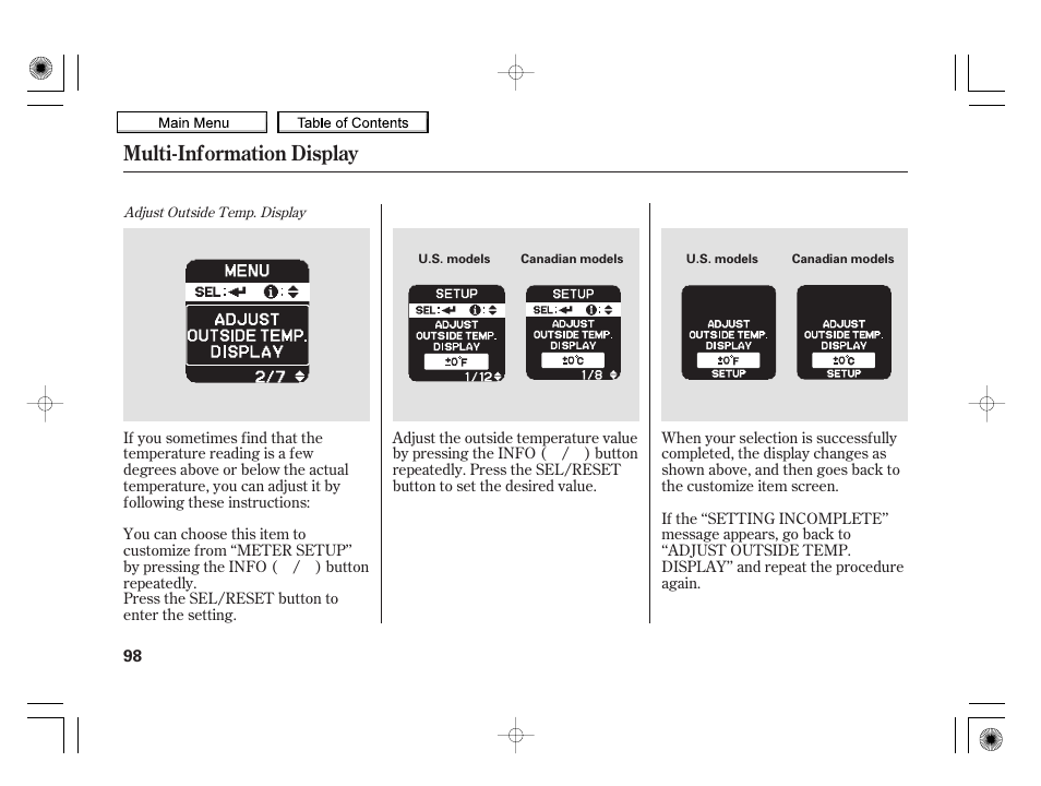 Multi-information display | HONDA 2010 Insight User Manual | Page 101 / 450