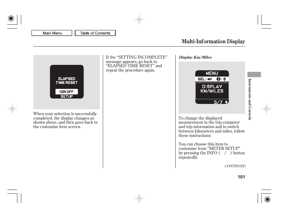 Multi-information display, 2010 insight | HONDA 2010 Insight User Manual | Page 104 / 450