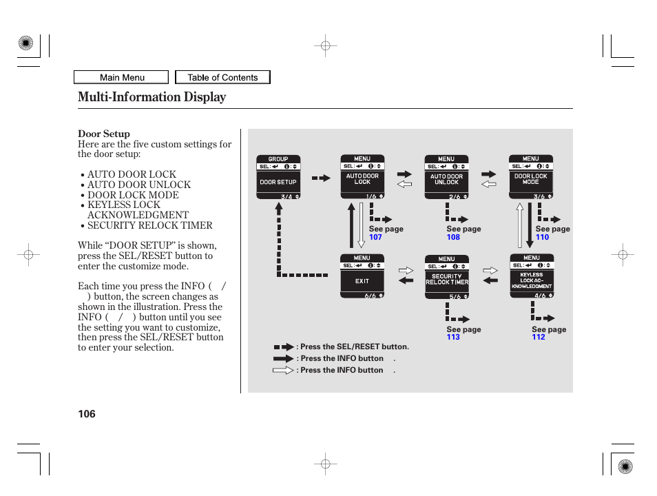 Multi-information display, 2010 insight | HONDA 2010 Insight User Manual | Page 109 / 450