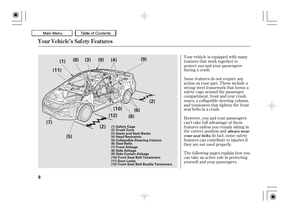 HONDA 2010 Insight User Manual | Page 11 / 450