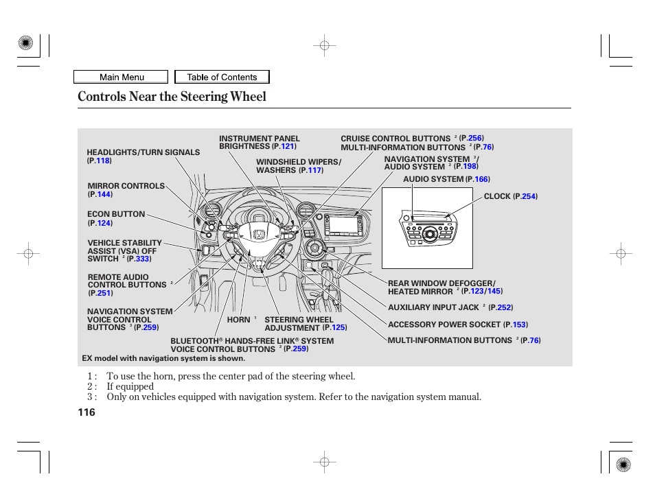 Controls near the steering wheel, 2010 insight | HONDA 2010 Insight User Manual | Page 119 / 450