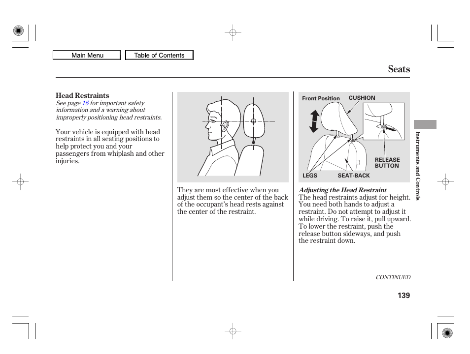 Seats, 2010 insight | HONDA 2010 Insight User Manual | Page 142 / 450
