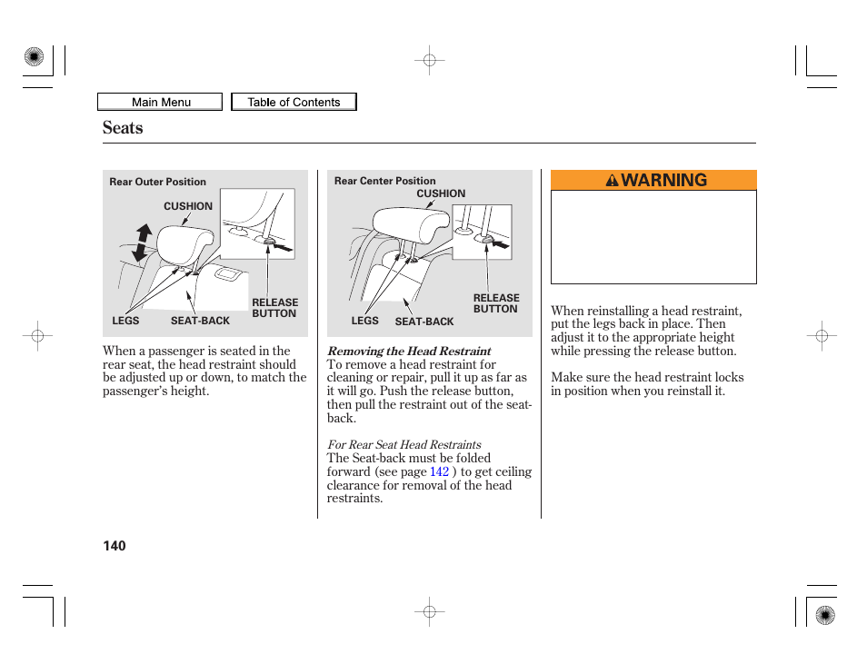 Seats, 2010 insight | HONDA 2010 Insight User Manual | Page 143 / 450