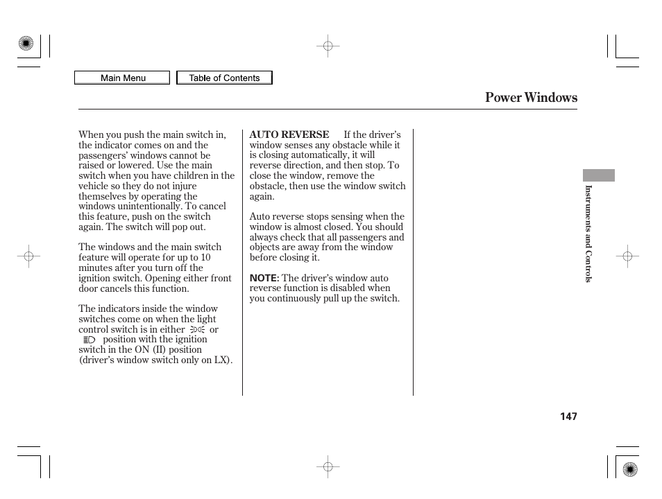 Power windows, 2010 insight | HONDA 2010 Insight User Manual | Page 150 / 450