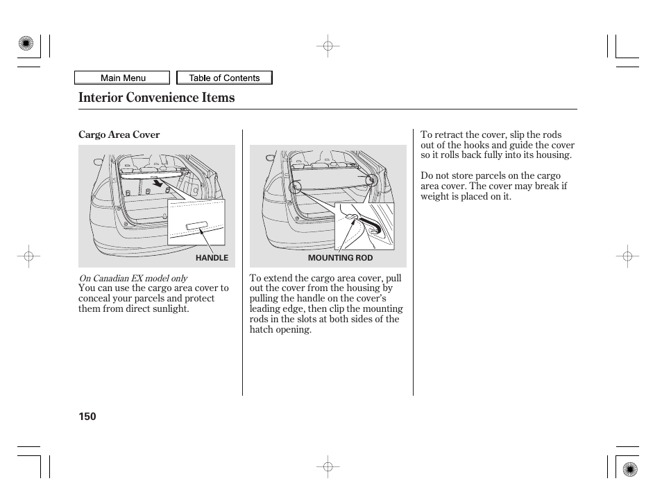 Interior convenience items | HONDA 2010 Insight User Manual | Page 153 / 450