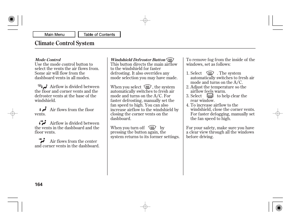 Climate control system | HONDA 2010 Insight User Manual | Page 167 / 450