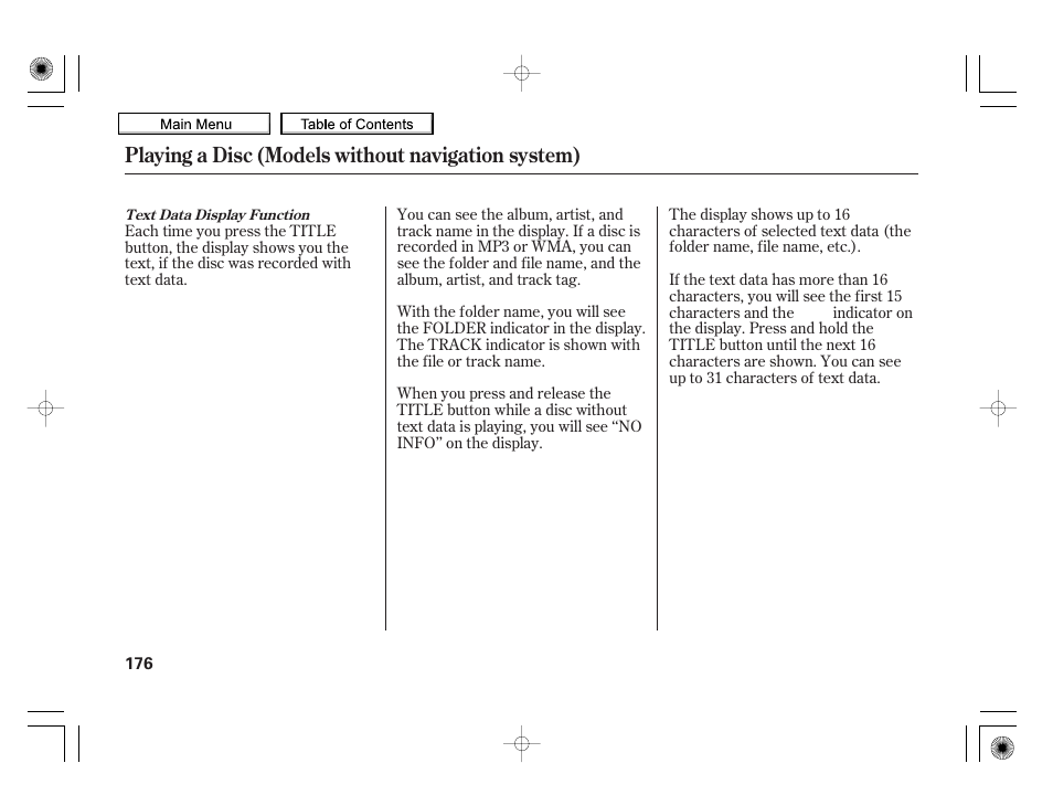 Playing a disc (models without navigation system) | HONDA 2010 Insight User Manual | Page 179 / 450