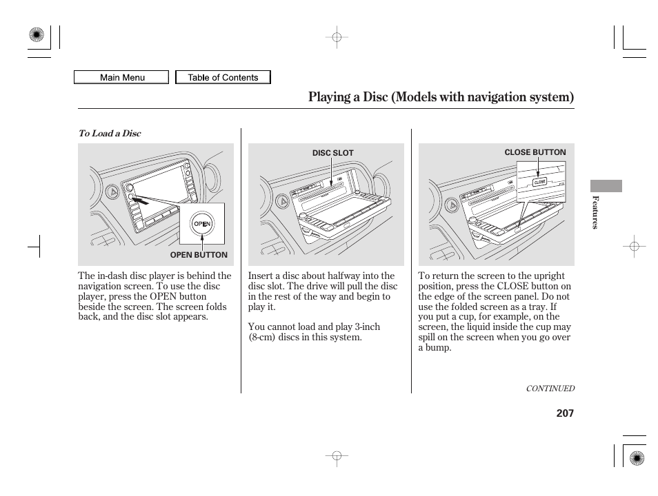 Playing a disc (models with navigation system), 2010 insight | HONDA 2010 Insight User Manual | Page 210 / 450