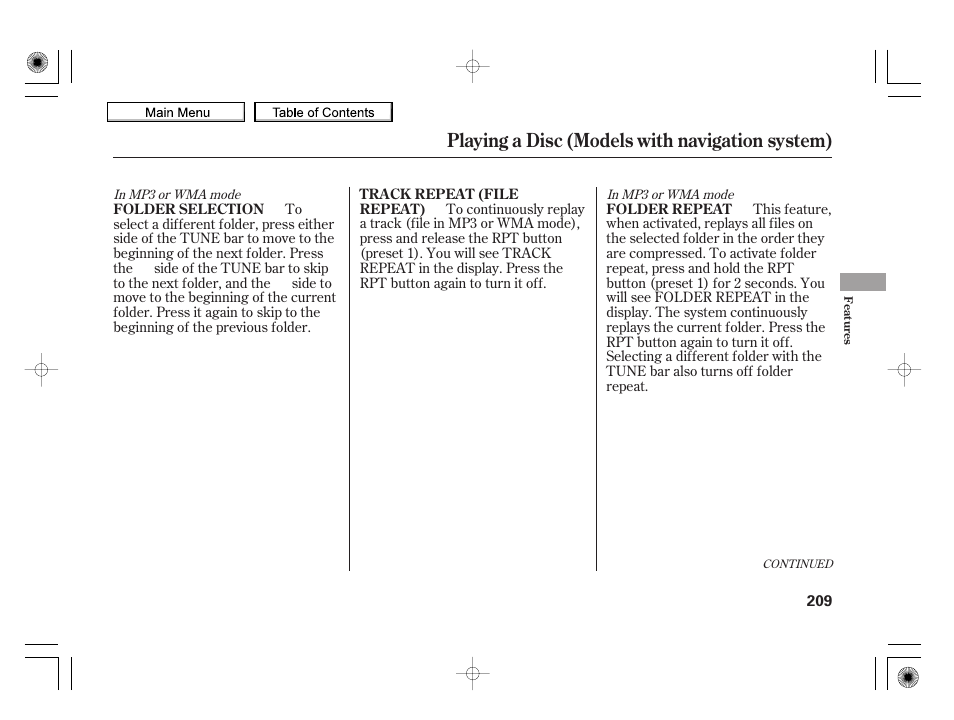 Playing a disc (models with navigation system) | HONDA 2010 Insight User Manual | Page 212 / 450