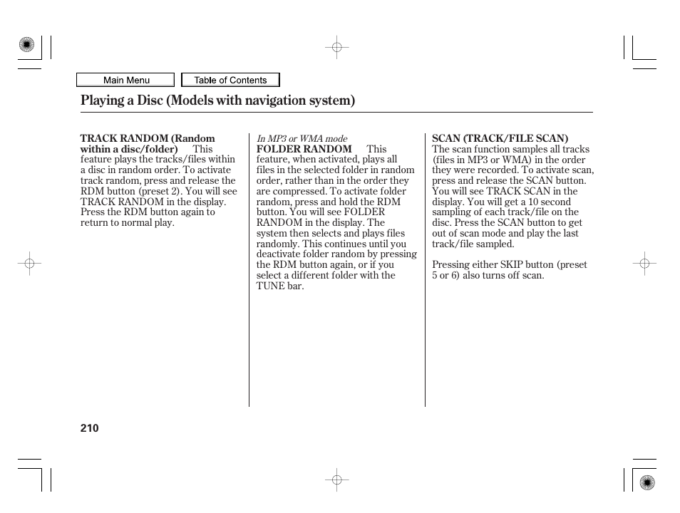 Playing a disc (models with navigation system) | HONDA 2010 Insight User Manual | Page 213 / 450