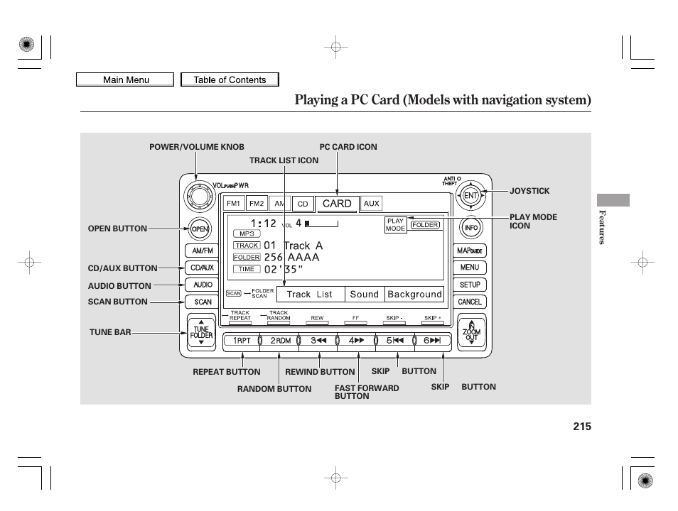 Playing a pc card (models with navigation system), 2010 insight | HONDA 2010 Insight User Manual | Page 218 / 450