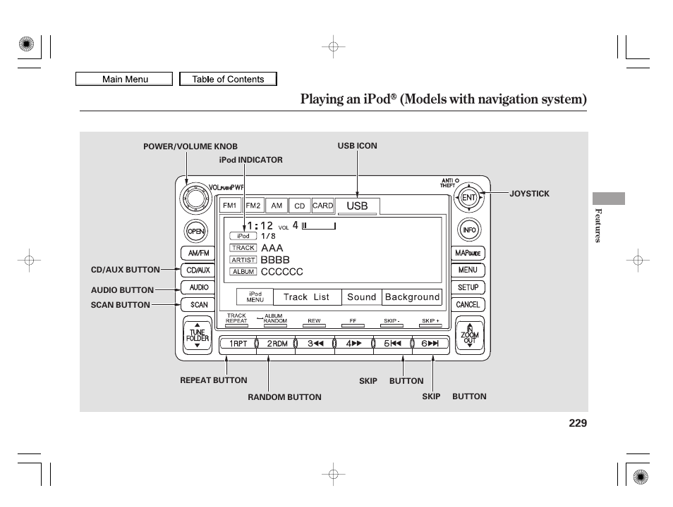 Playing an ipod (models with navigation system), 2010 insight | HONDA 2010 Insight User Manual | Page 232 / 450