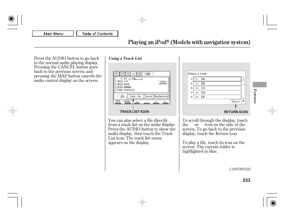 Playing an ipod (models with navigation system), 2010 insight | HONDA 2010 Insight User Manual | Page 236 / 450