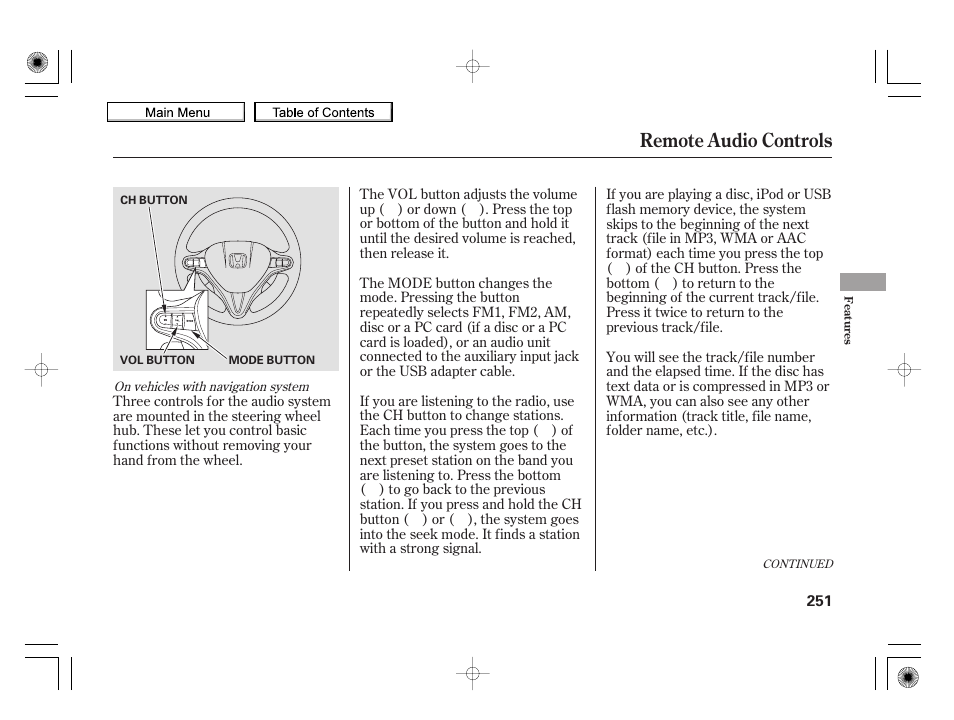 Remote audio controls, 2010 insight | HONDA 2010 Insight User Manual | Page 254 / 450