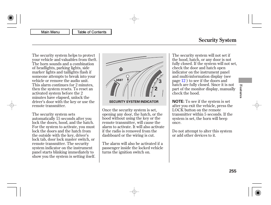 Security system | HONDA 2010 Insight User Manual | Page 258 / 450