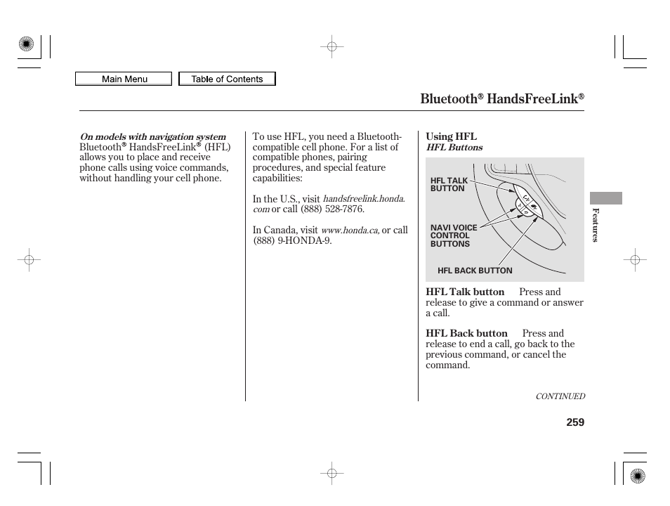 Bluetooth handsfreelink, 2010 insight | HONDA 2010 Insight User Manual | Page 262 / 450