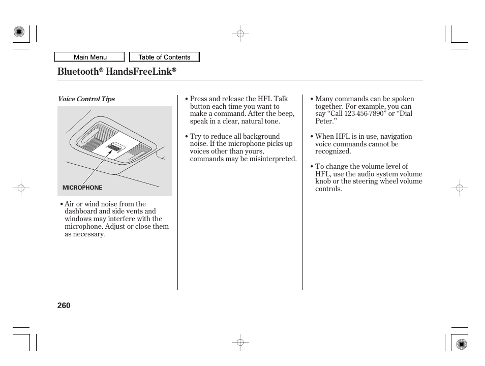 Bluetooth handsfreelink | HONDA 2010 Insight User Manual | Page 263 / 450