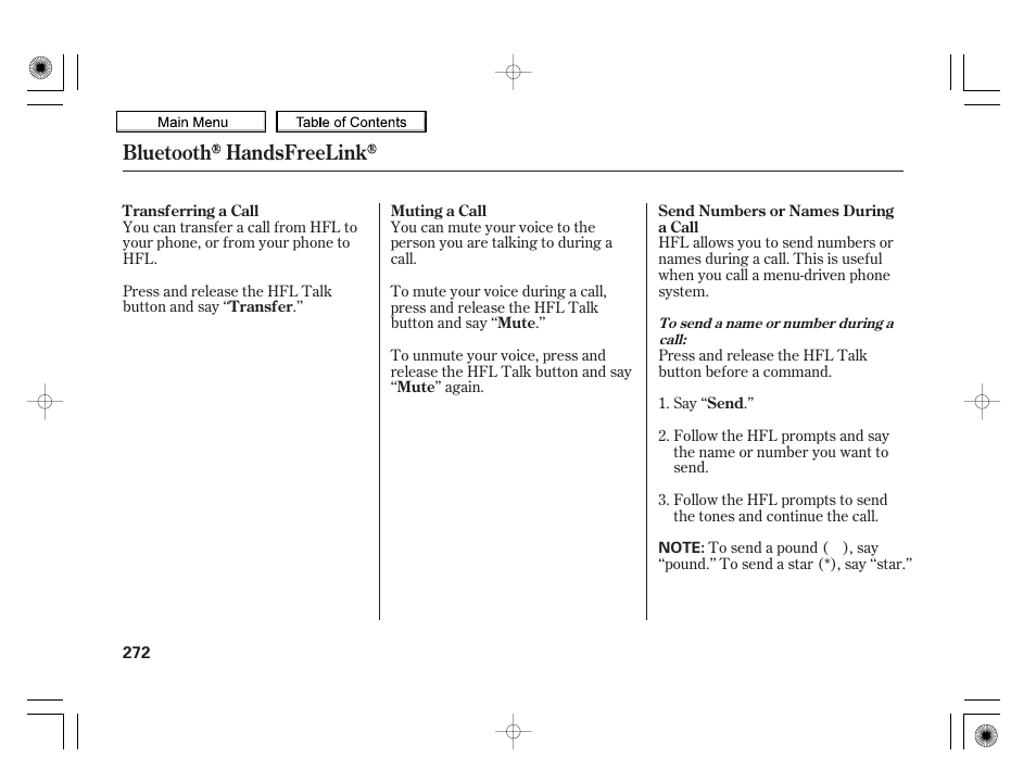 Bluetooth handsfreelink | HONDA 2010 Insight User Manual | Page 275 / 450