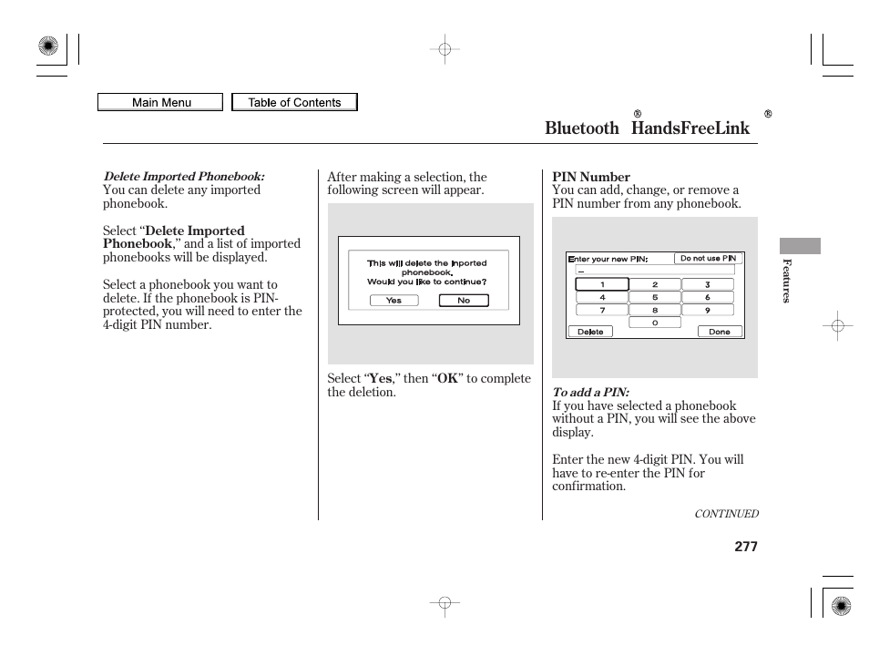 Bluetooth handsfreelink | HONDA 2010 Insight User Manual | Page 280 / 450