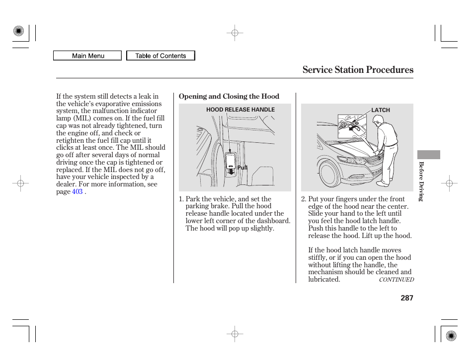 Service station procedures, 2010 insight | HONDA 2010 Insight User Manual | Page 290 / 450