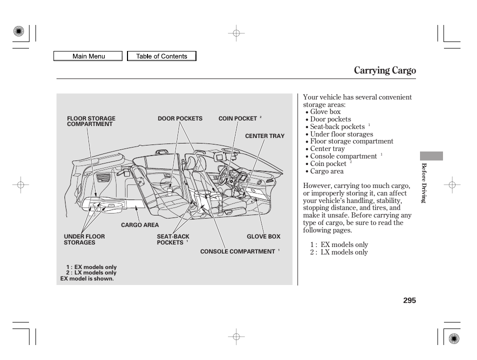 Carrying cargo, 2010 insight | HONDA 2010 Insight User Manual | Page 298 / 450