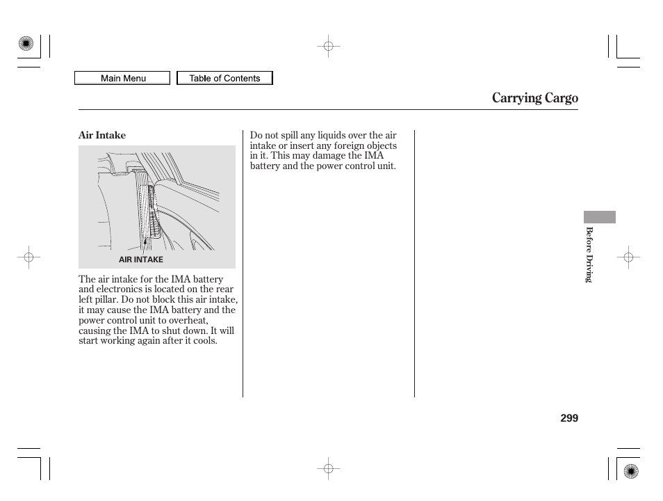 Carrying cargo, 2010 insight | HONDA 2010 Insight User Manual | Page 302 / 450
