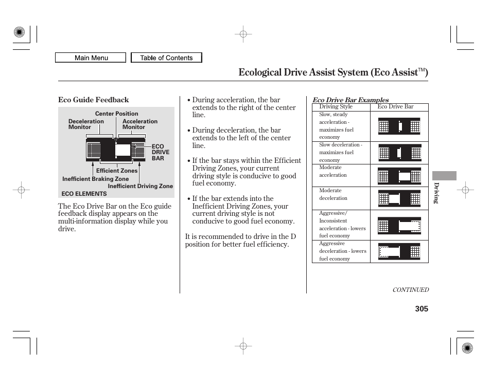 Ecological drive assist system (eco assist ), 2010 insight | HONDA 2010 Insight User Manual | Page 308 / 450
