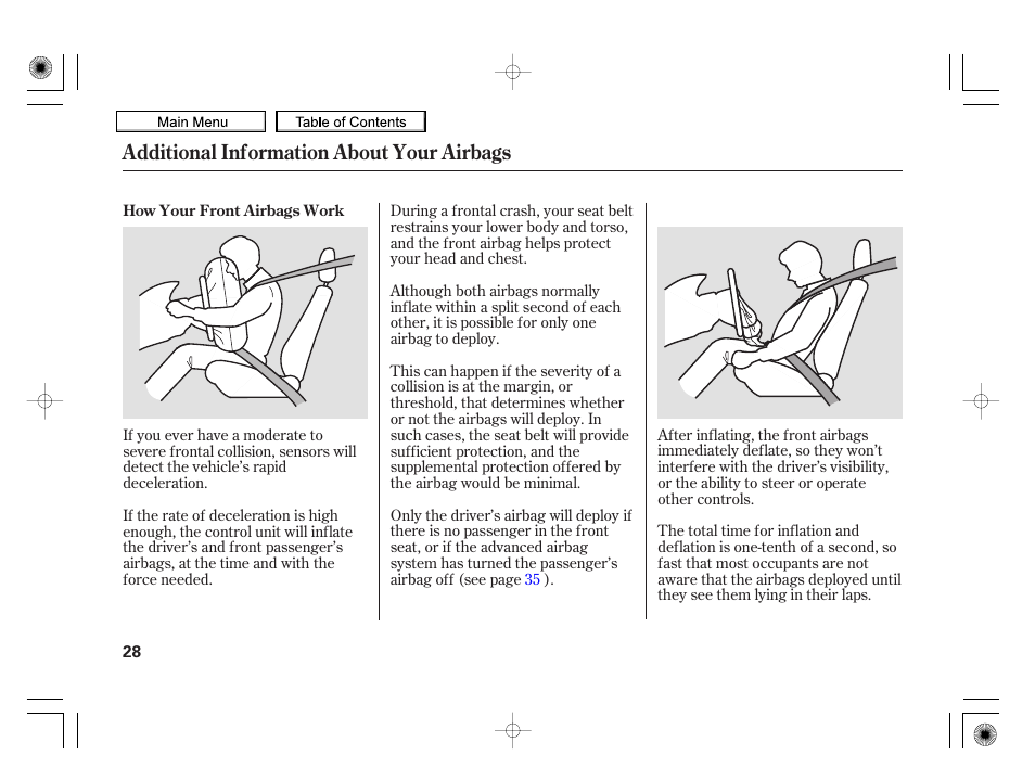 Additional information about your airbags | HONDA 2010 Insight User Manual | Page 31 / 450
