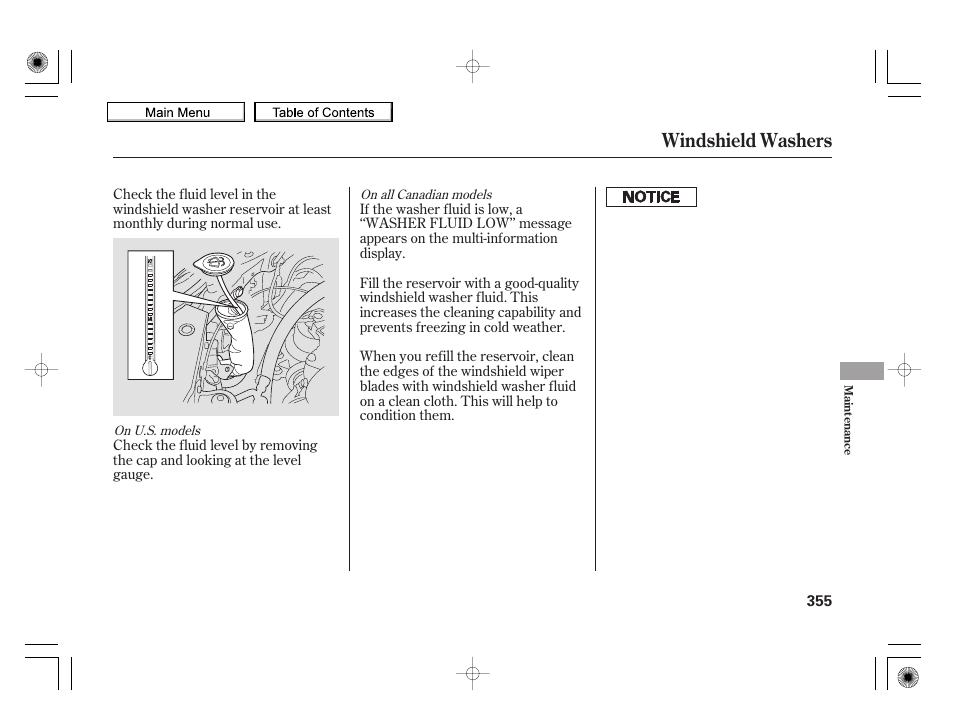 Windshield washers | HONDA 2010 Insight User Manual | Page 358 / 450