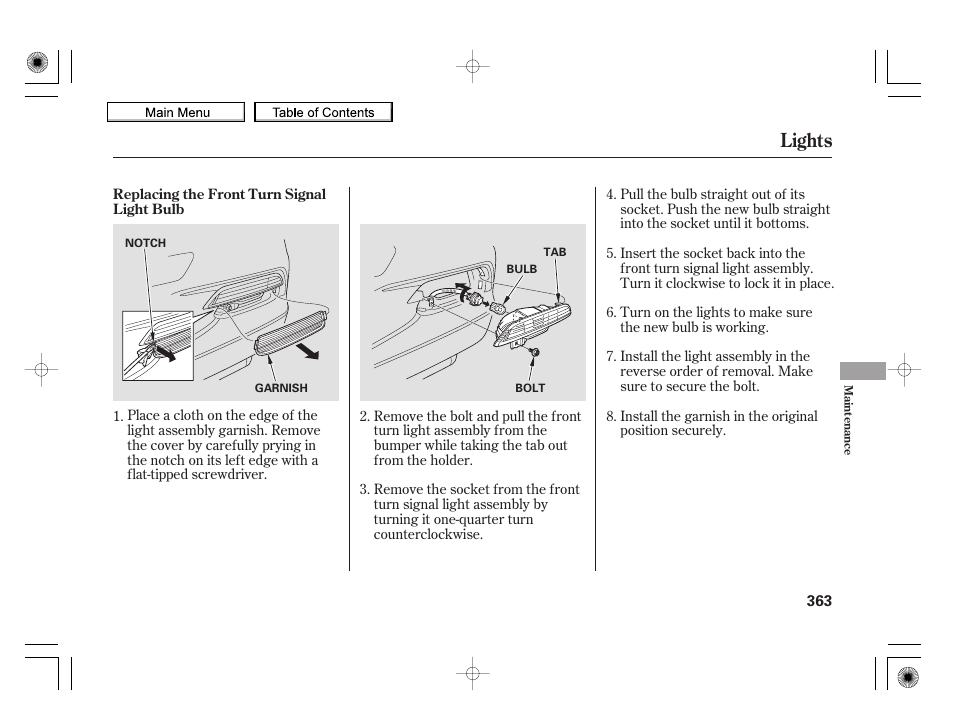 Lights, 2010 insight | HONDA 2010 Insight User Manual | Page 366 / 450