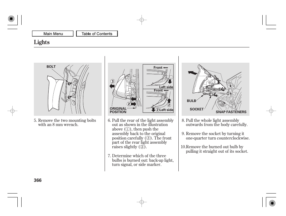 Lights, 2010 insight | HONDA 2010 Insight User Manual | Page 369 / 450