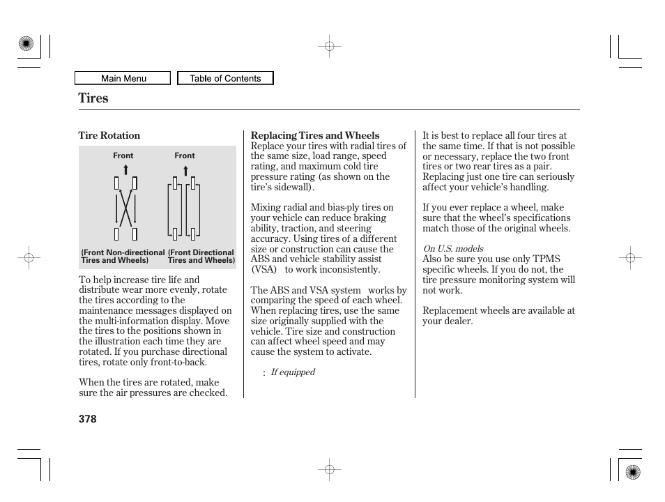 Tires | HONDA 2010 Insight User Manual | Page 381 / 450