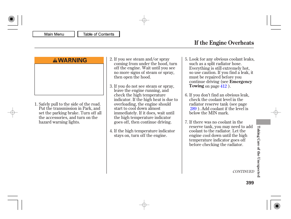 If the engine overheats, 2010 insight | HONDA 2010 Insight User Manual | Page 402 / 450