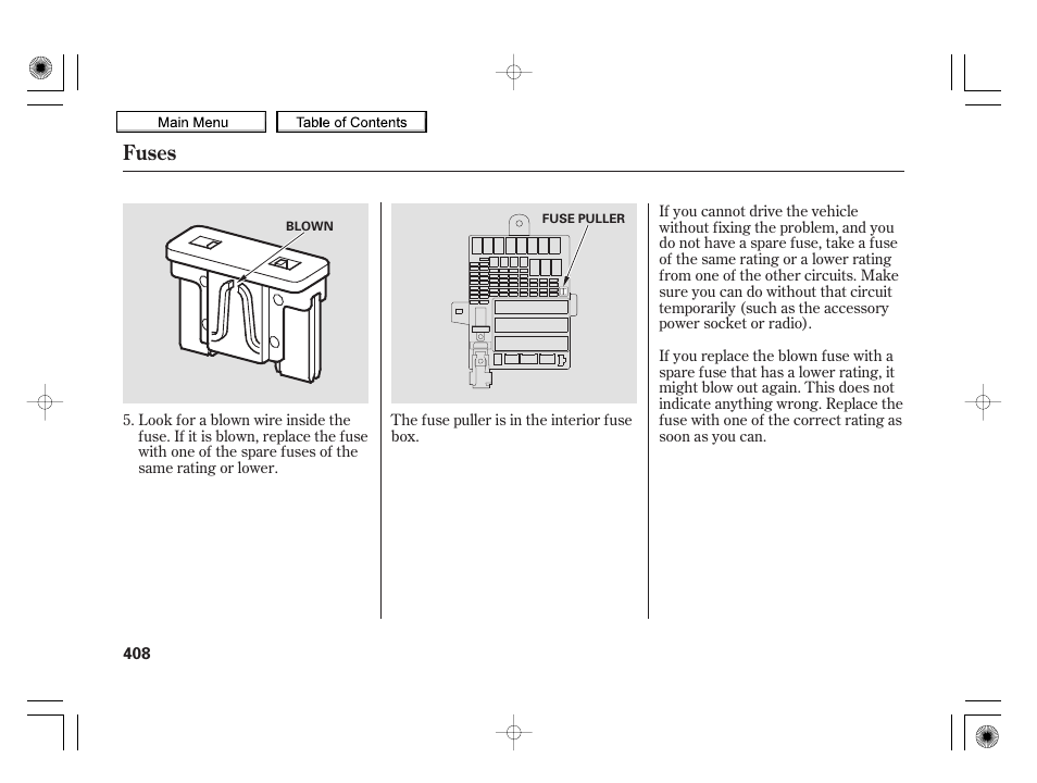 Fuses | HONDA 2010 Insight User Manual | Page 411 / 450