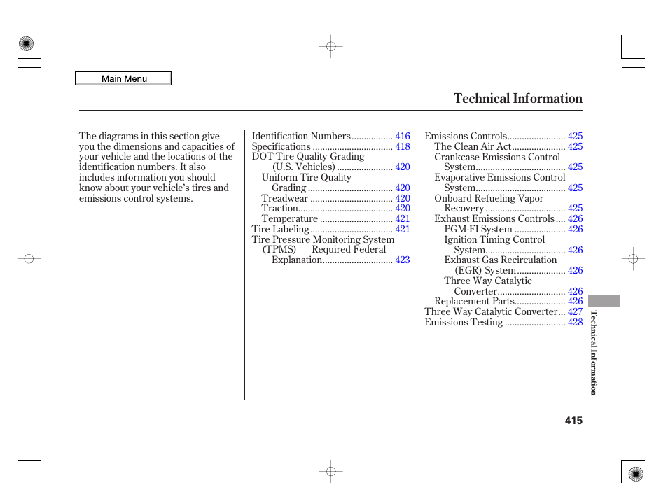 Technical information | HONDA 2010 Insight User Manual | Page 418 / 450