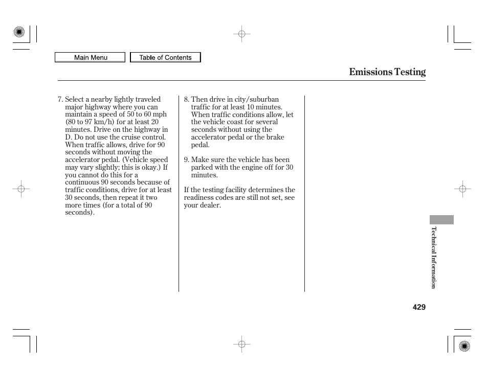 Emissions testing | HONDA 2010 Insight User Manual | Page 432 / 450