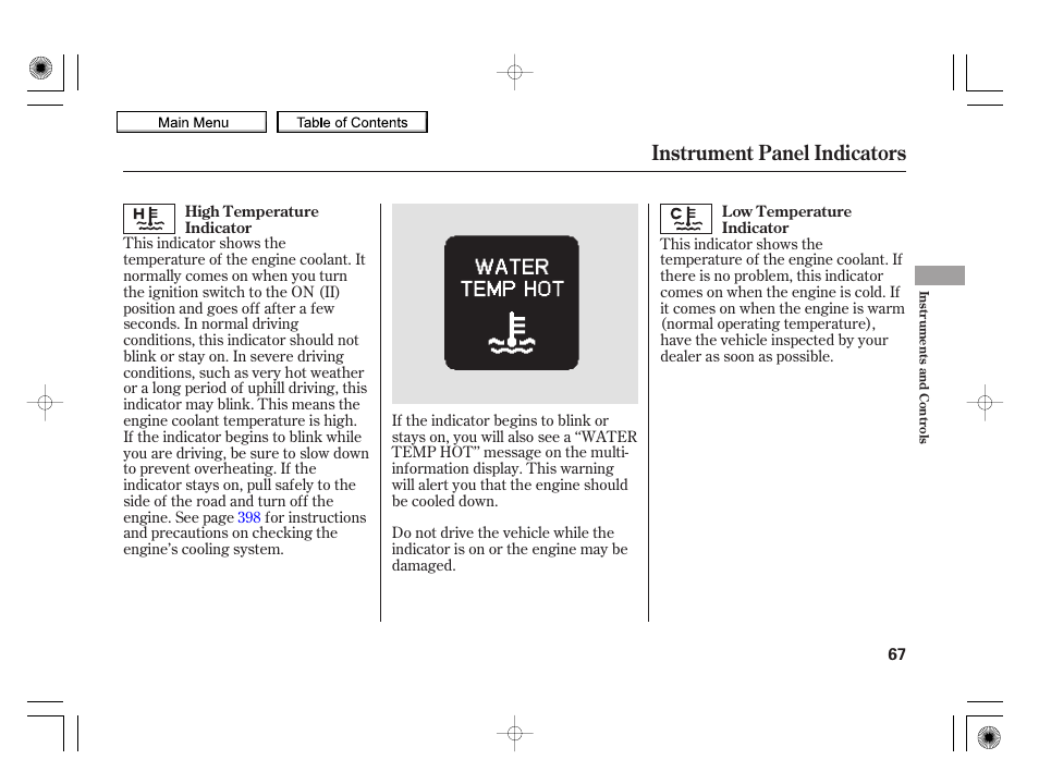 Instrument panel indicators, 2010 insight | HONDA 2010 Insight User Manual | Page 70 / 450