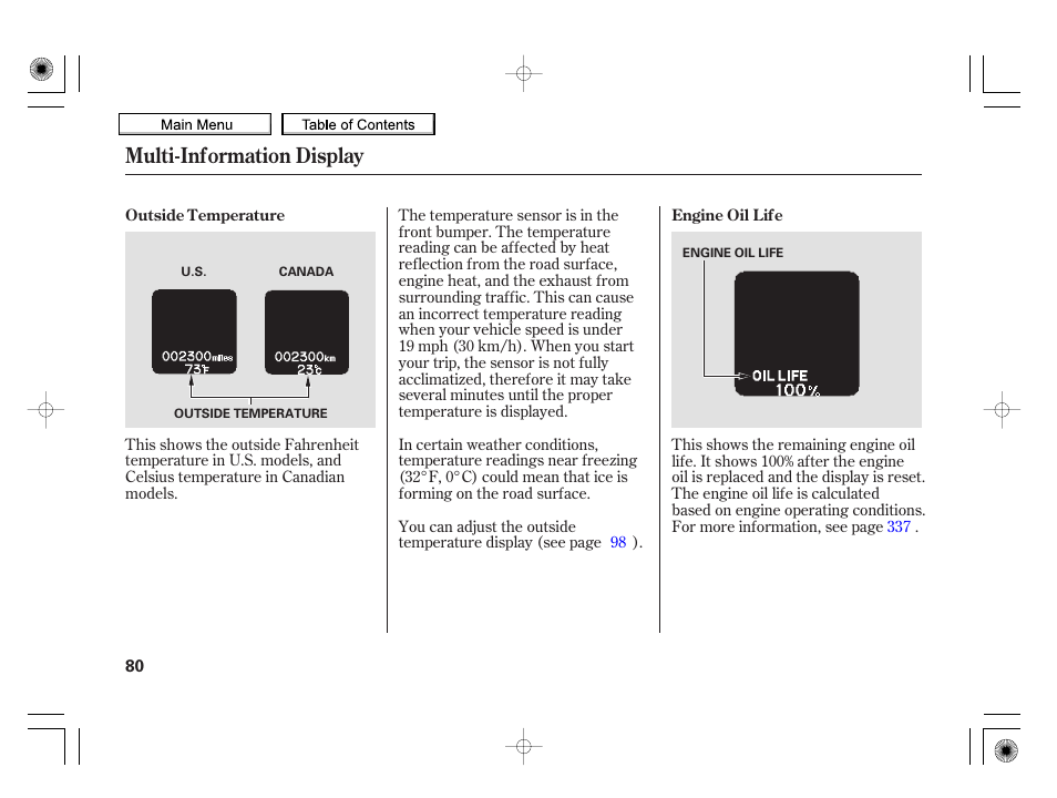 Multi-information display | HONDA 2010 Insight User Manual | Page 83 / 450