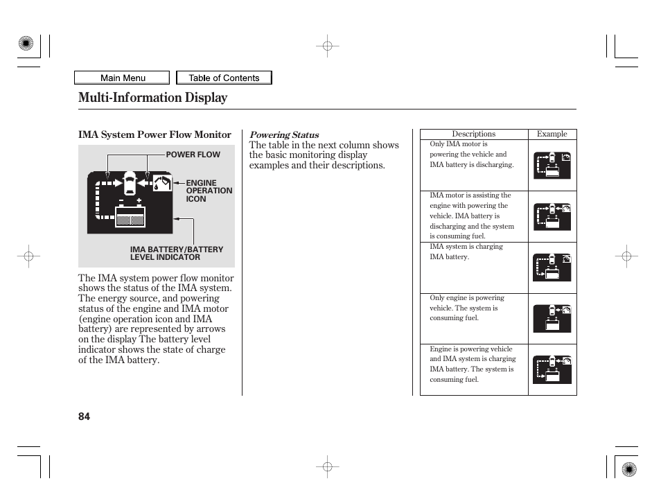 Multi-information display, 2010 insight | HONDA 2010 Insight User Manual | Page 87 / 450