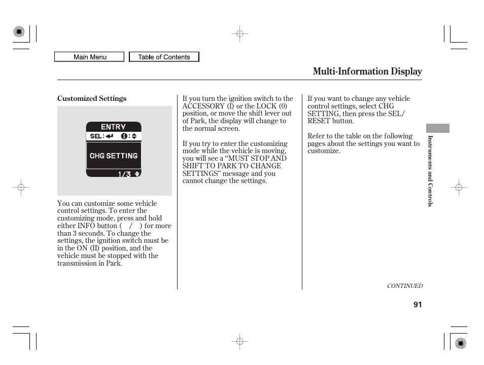 Multi-information display, 2010 insight | HONDA 2010 Insight User Manual | Page 94 / 450