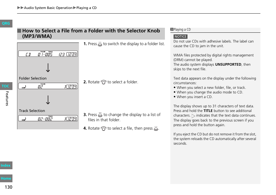 HONDA 2013 Fit User Manual | Page 131 / 286