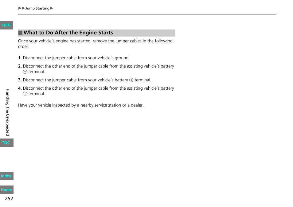 What to do after the engine starts | HONDA 2013 Fit User Manual | Page 253 / 286