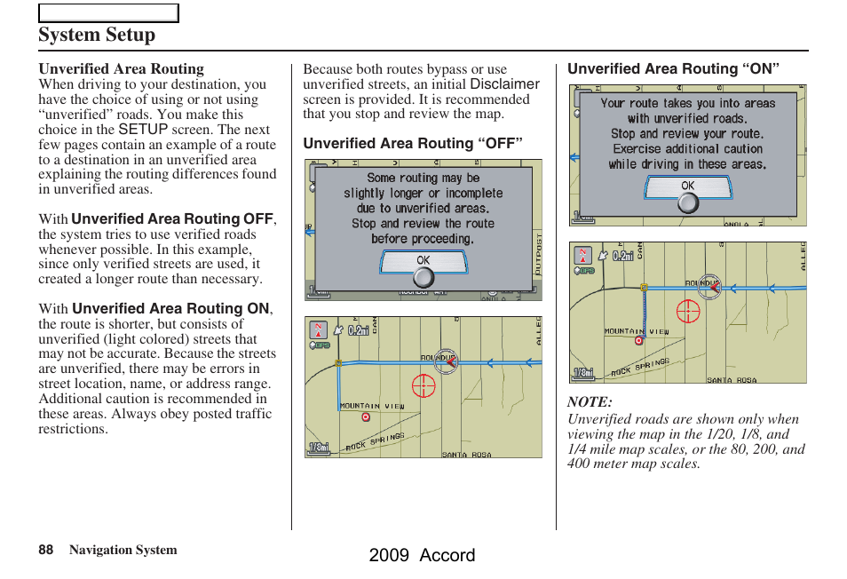 System setup, 2009 accord | HONDA 2009 Accord Navigation User Manual | Page 88 / 154