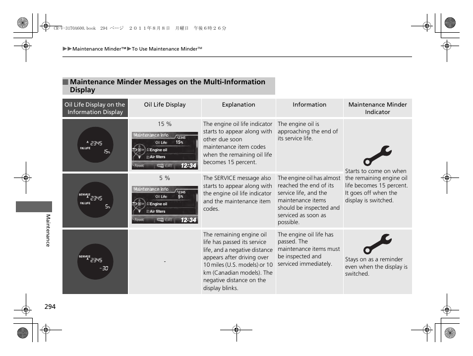 HONDA 2012 CR-V User Manual | Page 296 / 384