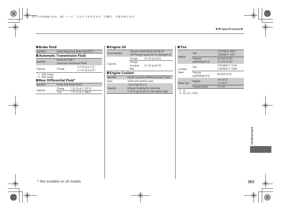 HONDA 2012 CR-V User Manual | Page 367 / 384